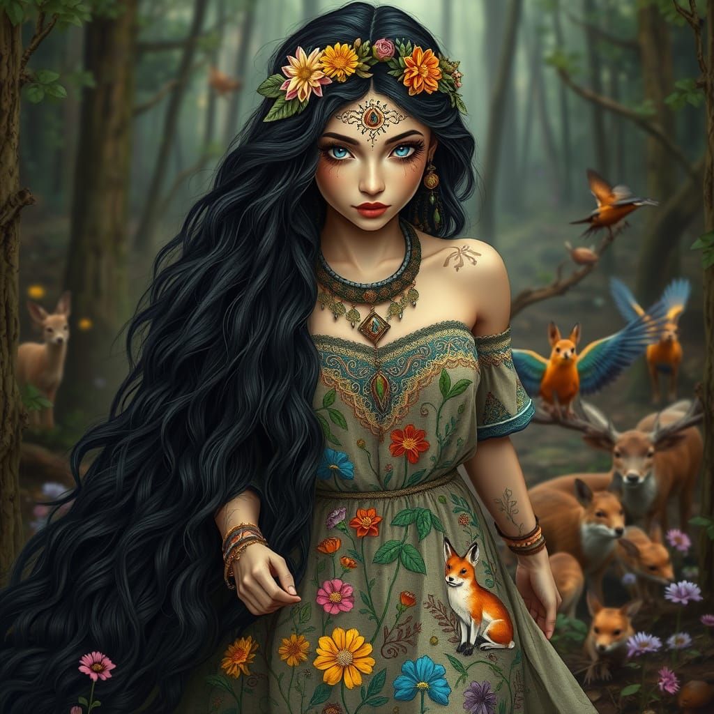 Nature Goddess in Earthy Splendor