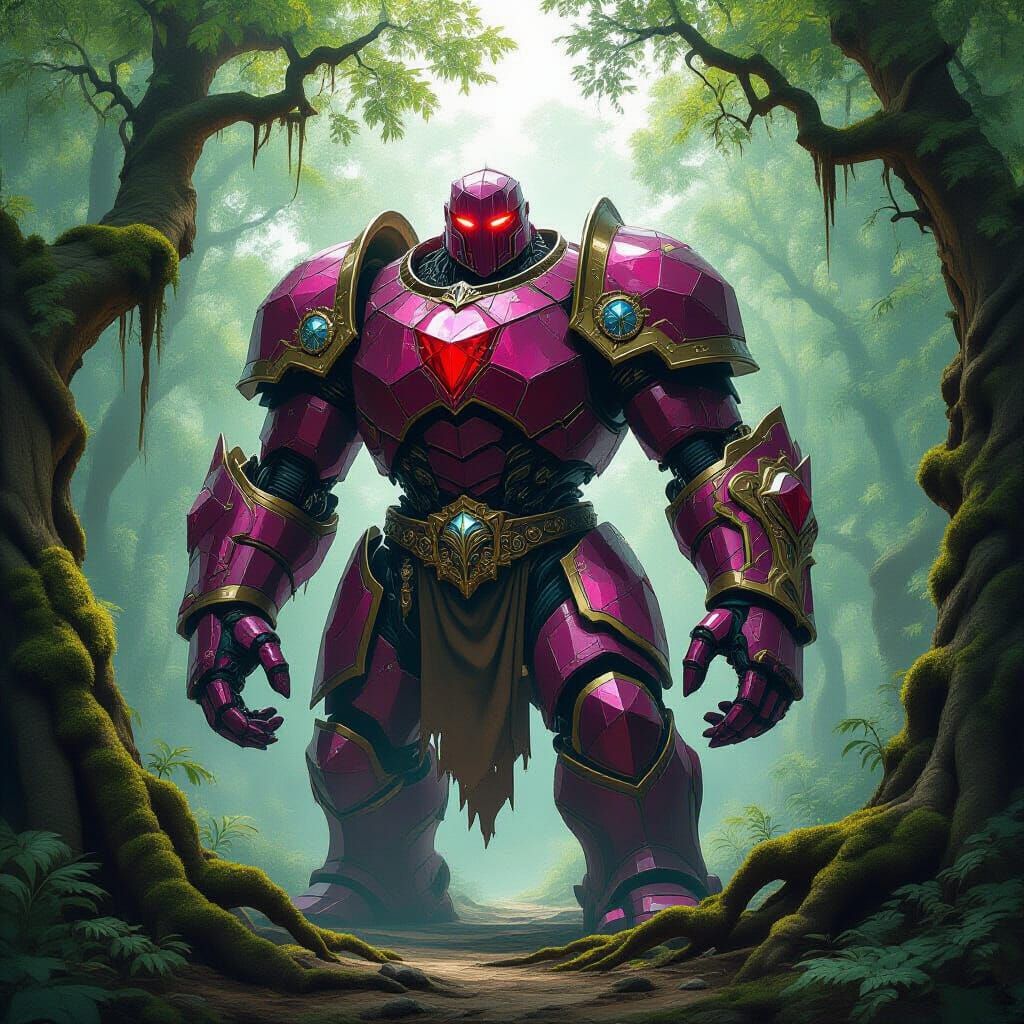 Ruby Golem Guardian in Primeval Forest