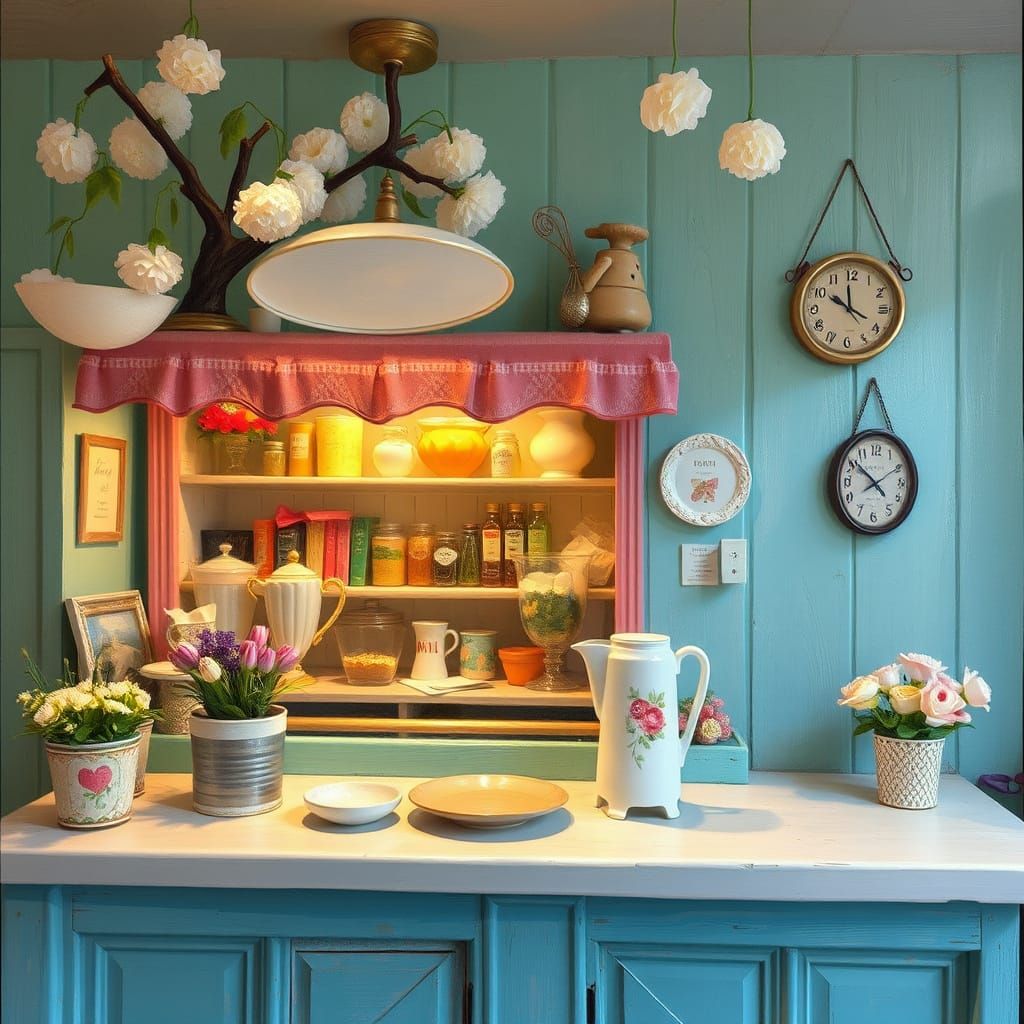 Vintage Milk Bar in Impressionistic Style