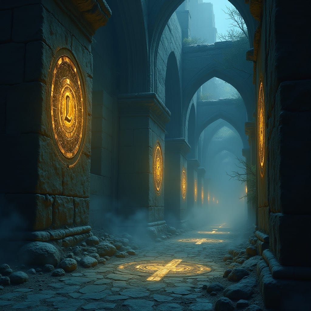 Mysterious Runes Illuminated by Ethereal Light