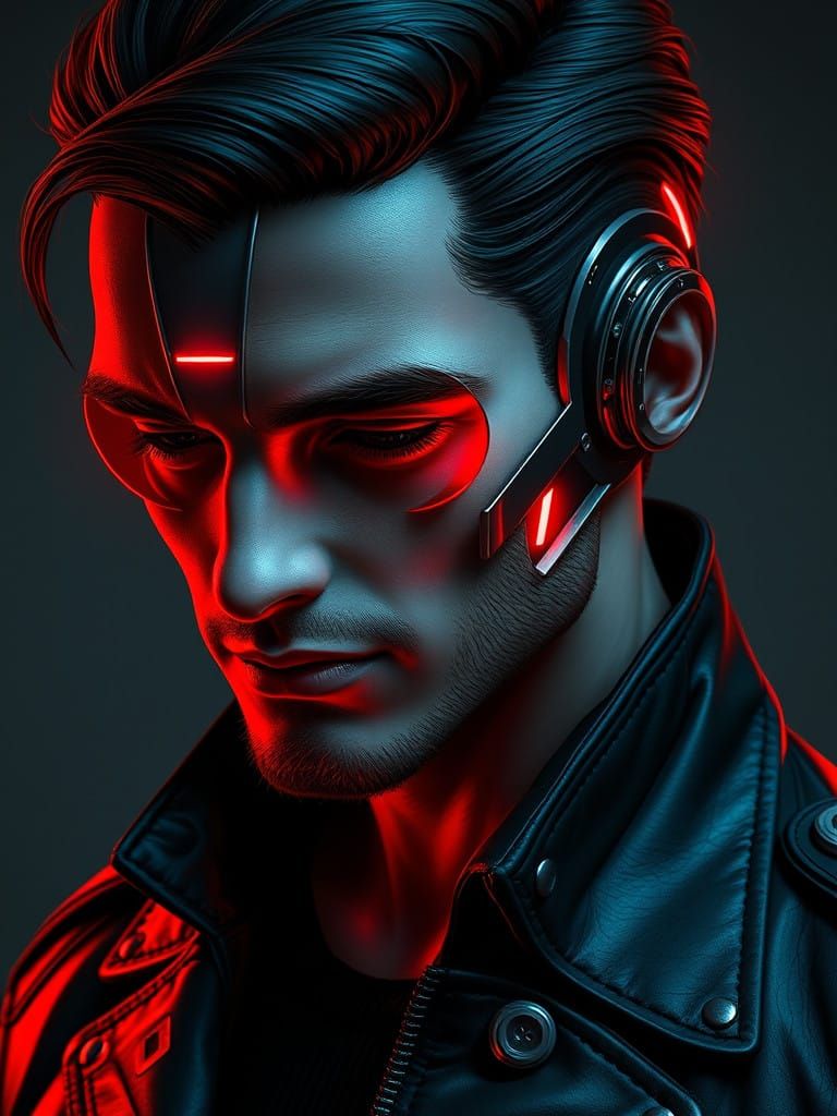 Cyberpunk Gentleman in Bespoke Leather Jacket