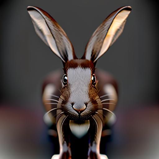 Elegant Dark Brown Rabbit with Opaque Eyes