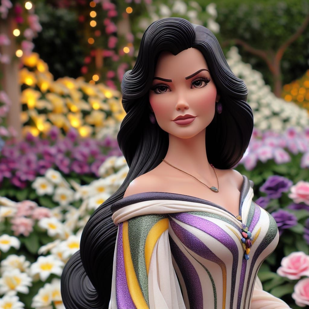 A beautiful woman in Disney Pixar style 3D with long flowing...