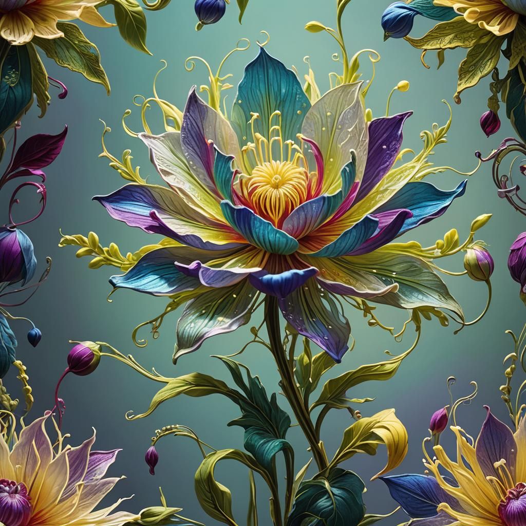 Fiber Optic Flower in Hyperrealistic Botanical Art