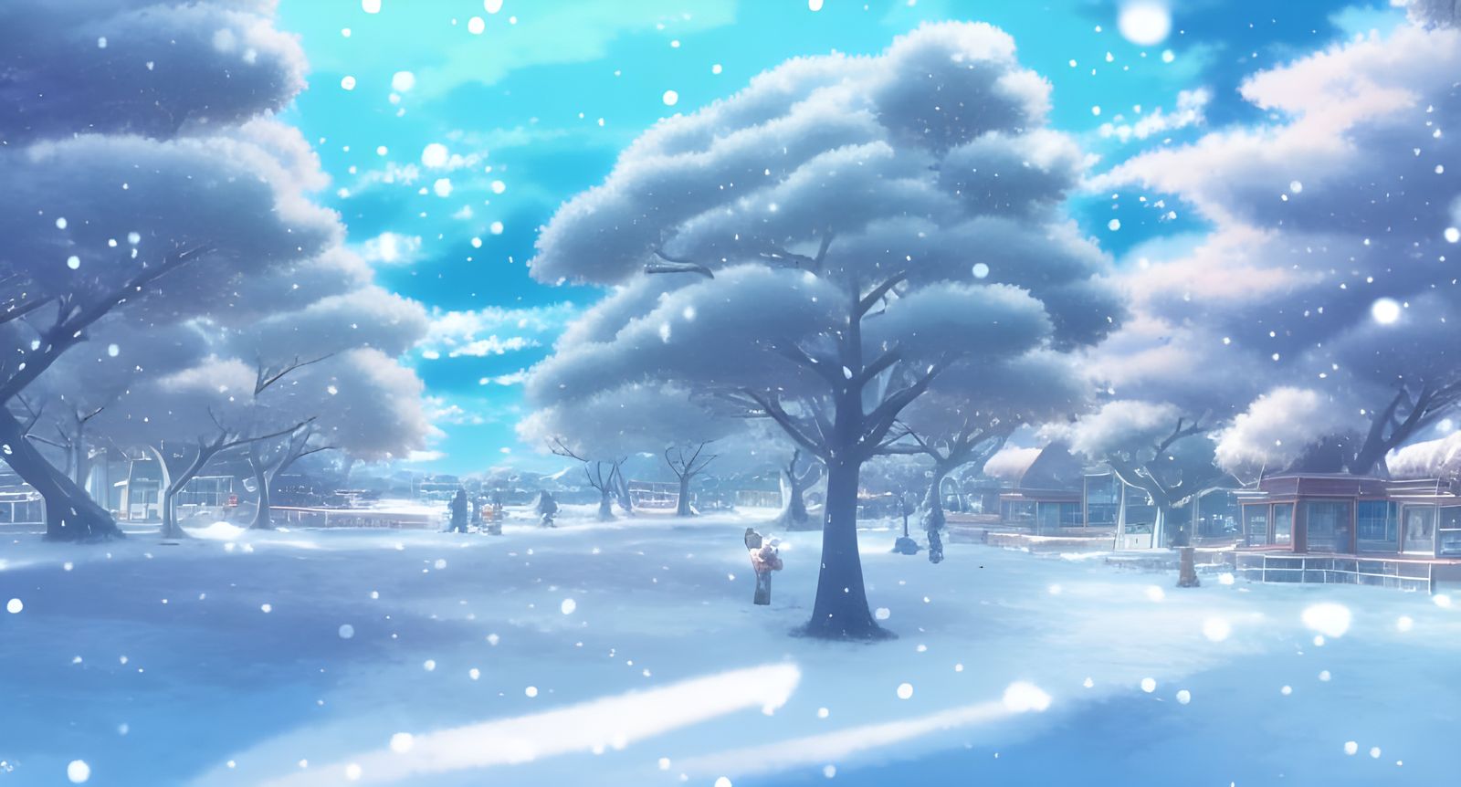 Anime Winter Wonderland in Studio Ghibli Style