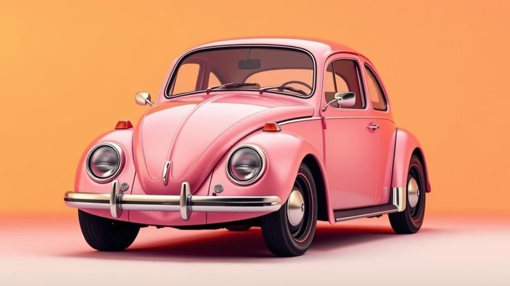 Ombre VW Beetle in Bold, Vibrant Aesthetic