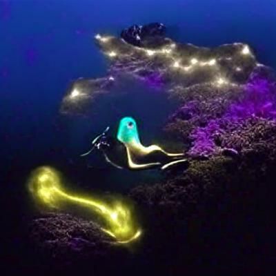 Bioluminescent Sea Slugs in Deep Ocean