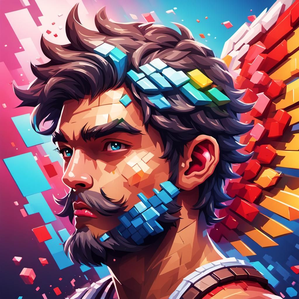 Pixelated Cupid: Hyperrealistic Video Game Concept Art