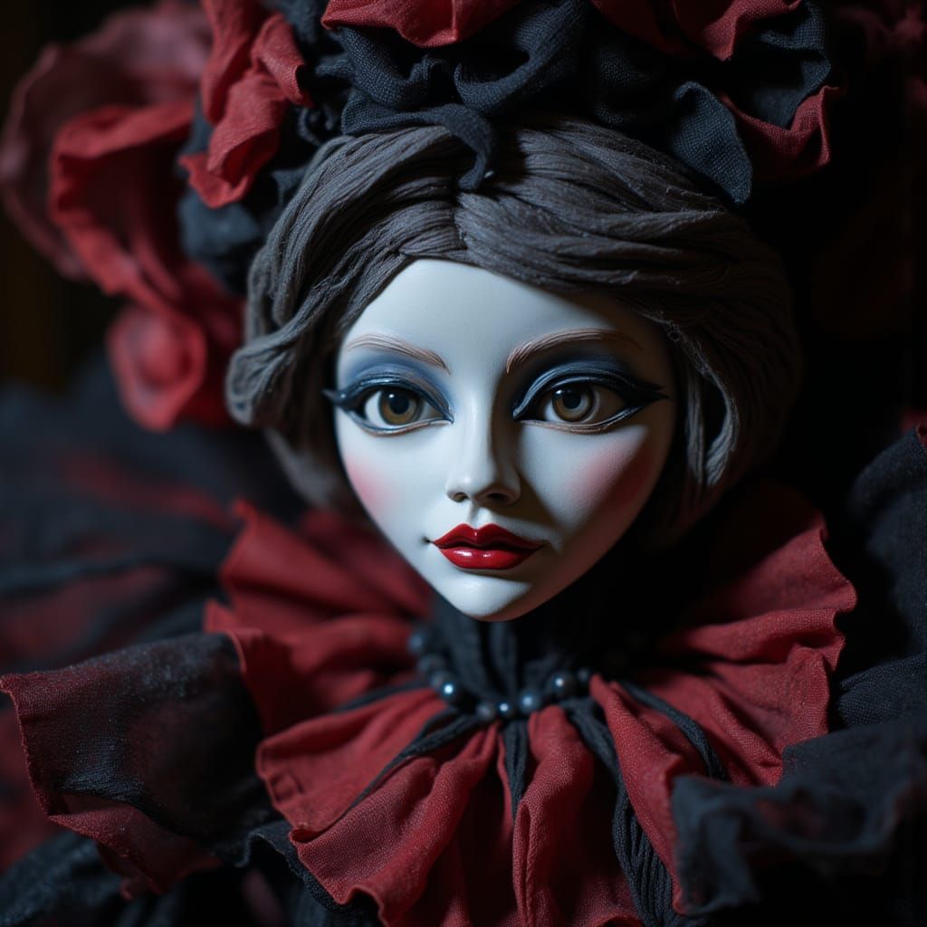 Porcelain Puppet in a Surreal Landscape