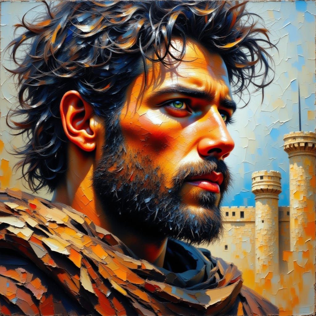 Hector of Troy Impasto Portrait