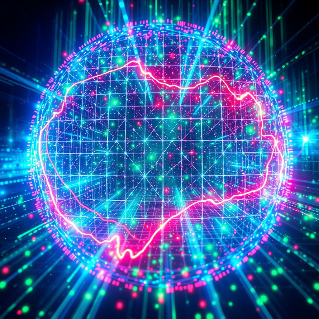 Luminous Abstract Digital Matrix in 8k