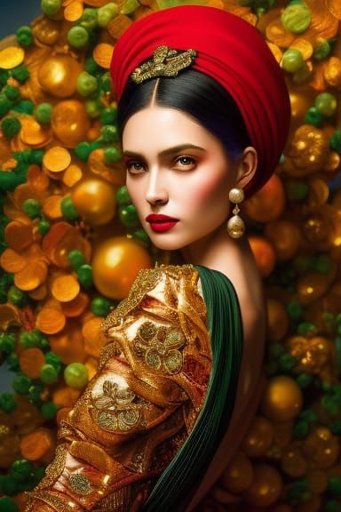 Retro Girl Portrait with Cat in Art Deco Style