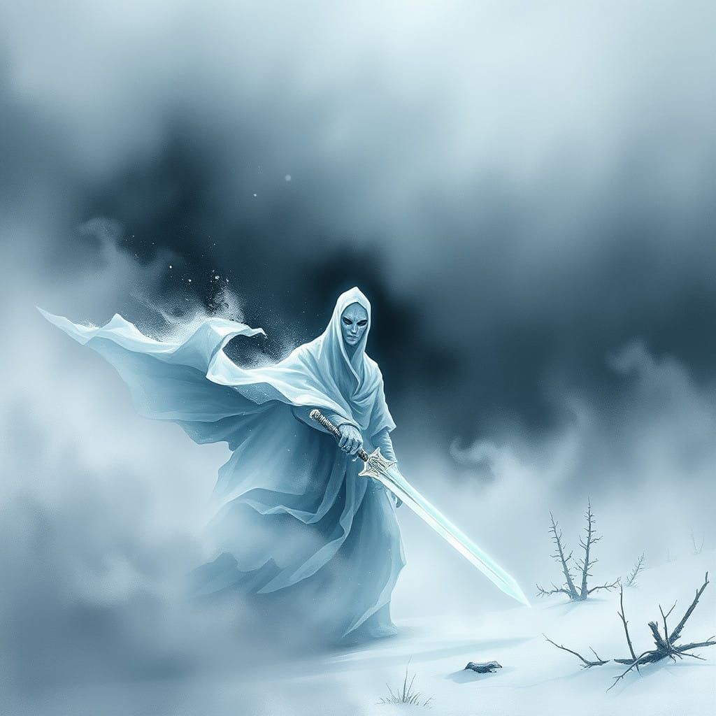 Mysterious Crystalline Figure Emerges from Winter Wilderness