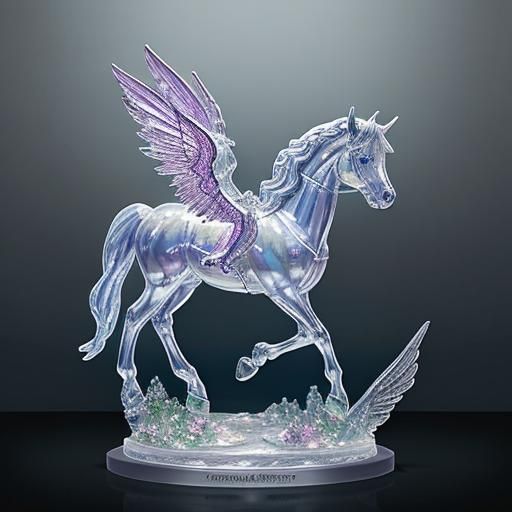 Crystal Pegasus Miniature Fantasy Statue