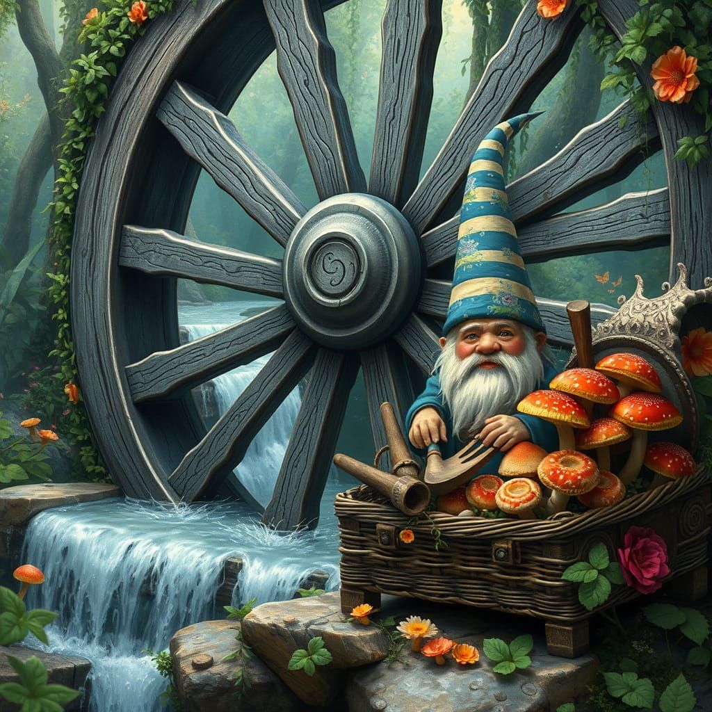 Majestic Fantasy Waterwheel Powers Enchanted Floating Villag...