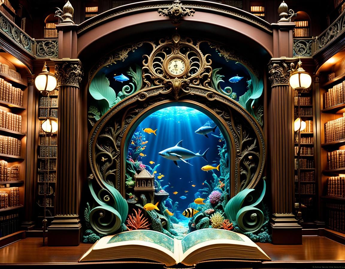 Nautical Diorama in Art Nouveau Rococo Style