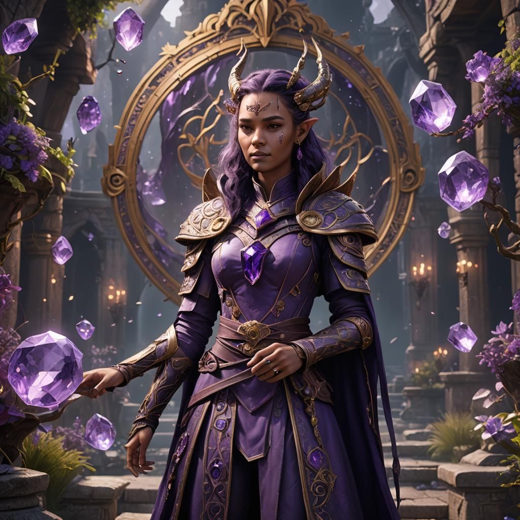 Loki's Friend Wearing Amethyst: Detailed Fantasy Art