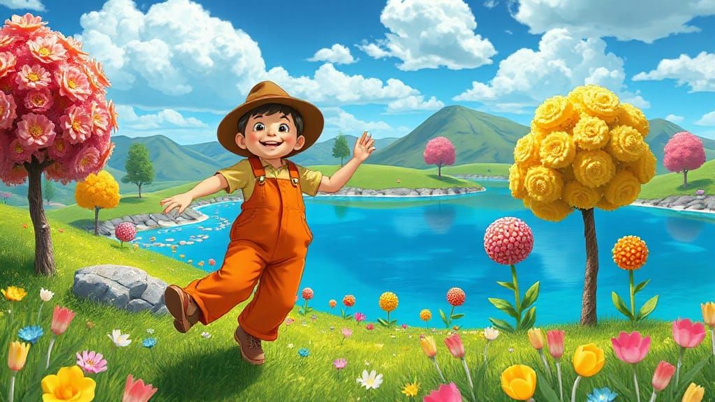 Happy Hobo in Whimsical Candy Land