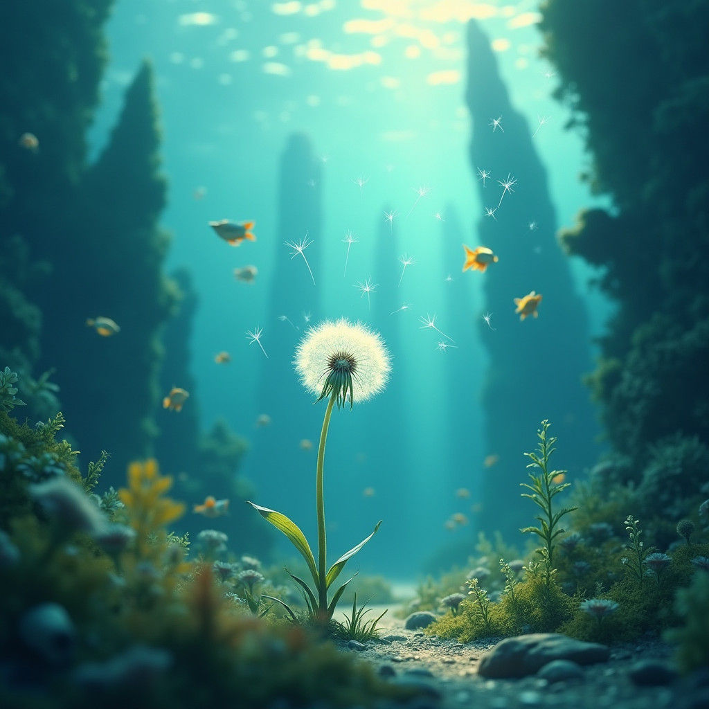 Dandelion in Atlantis: An Ethereal Underwater Dream