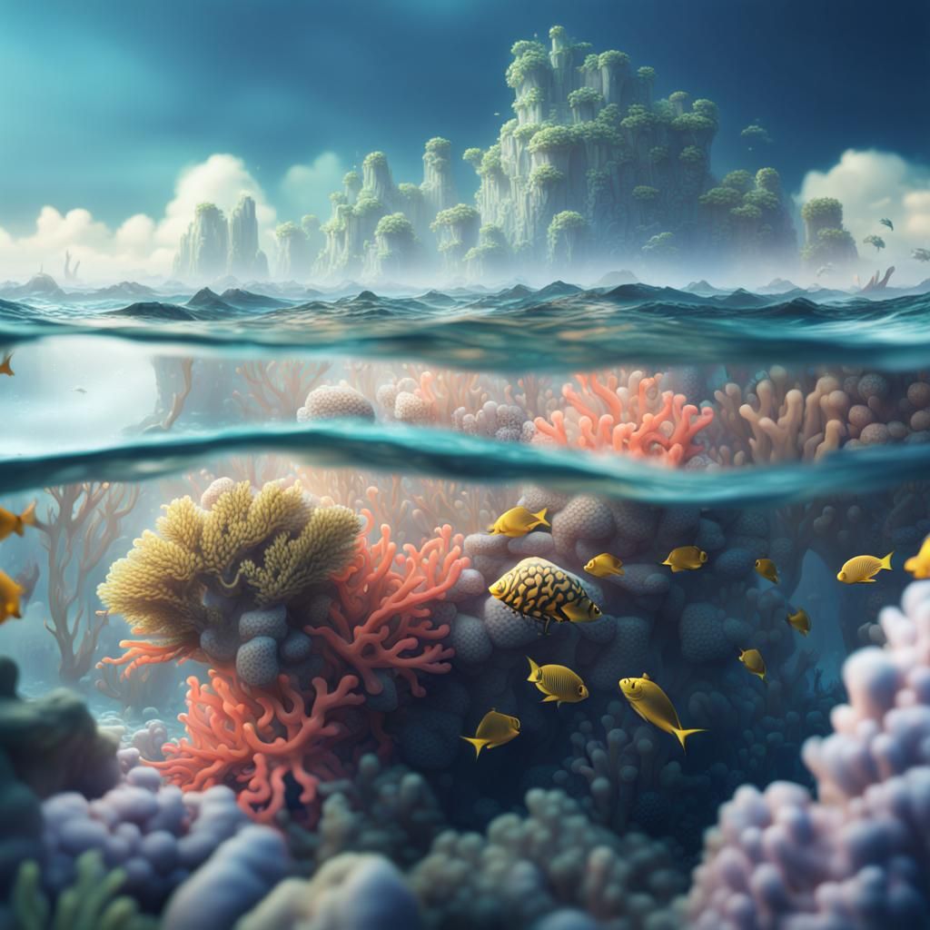 Colorful Coral Reef Fantasy Concept Art