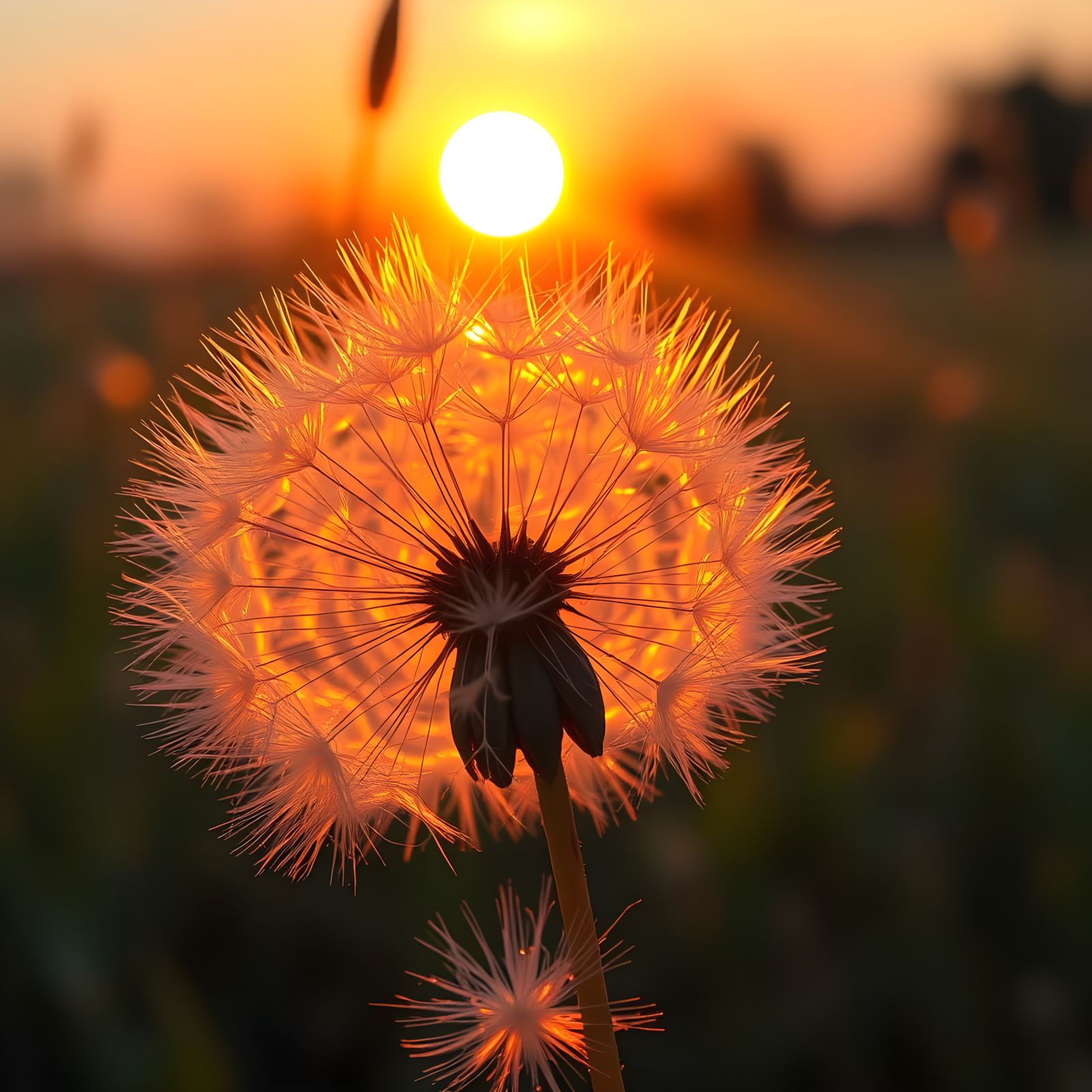 Golden Hour Dandelion Bloom