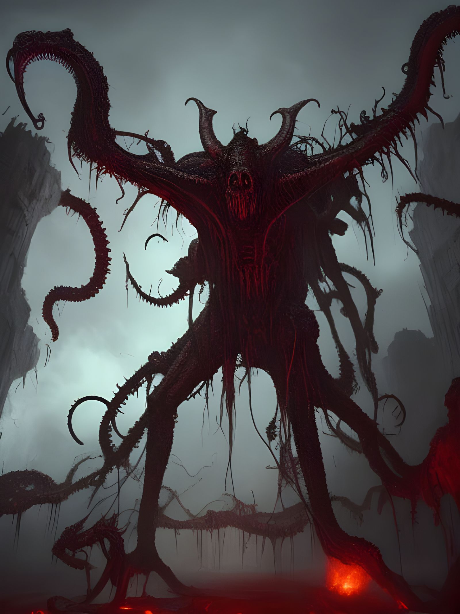 Cthulhu Destroys a Dark Post-Apocalyptic World