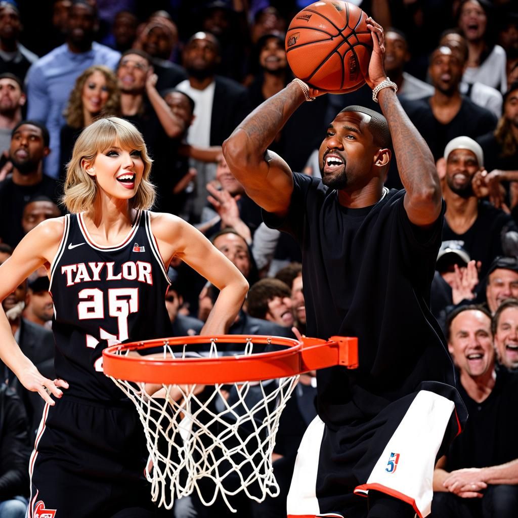 Surreal Basketball Dunking Scene