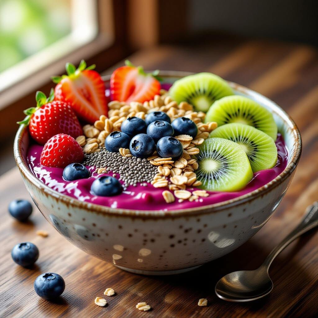 Acai Smoothie Bowl Still Life in Hyperrealism