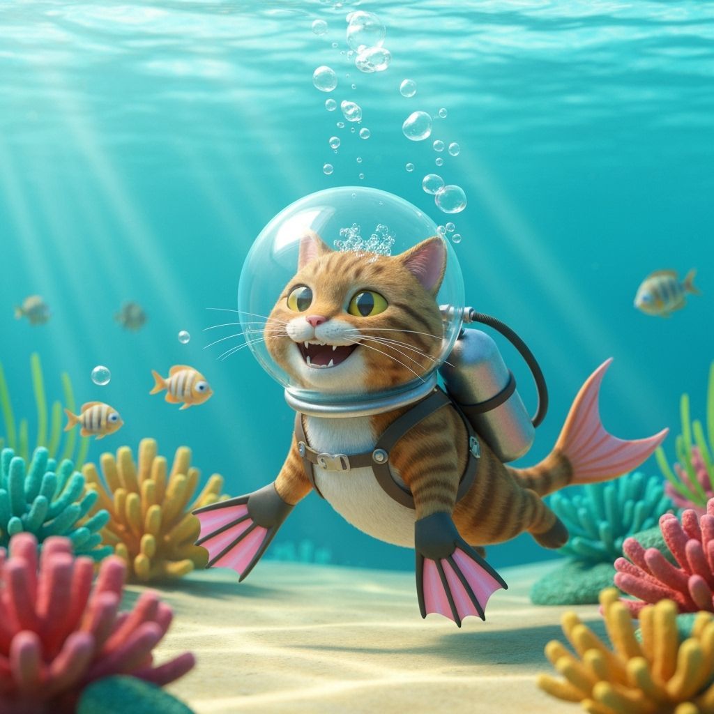 Catfish Explorer Swims Coral Reef in 3D Toon Style