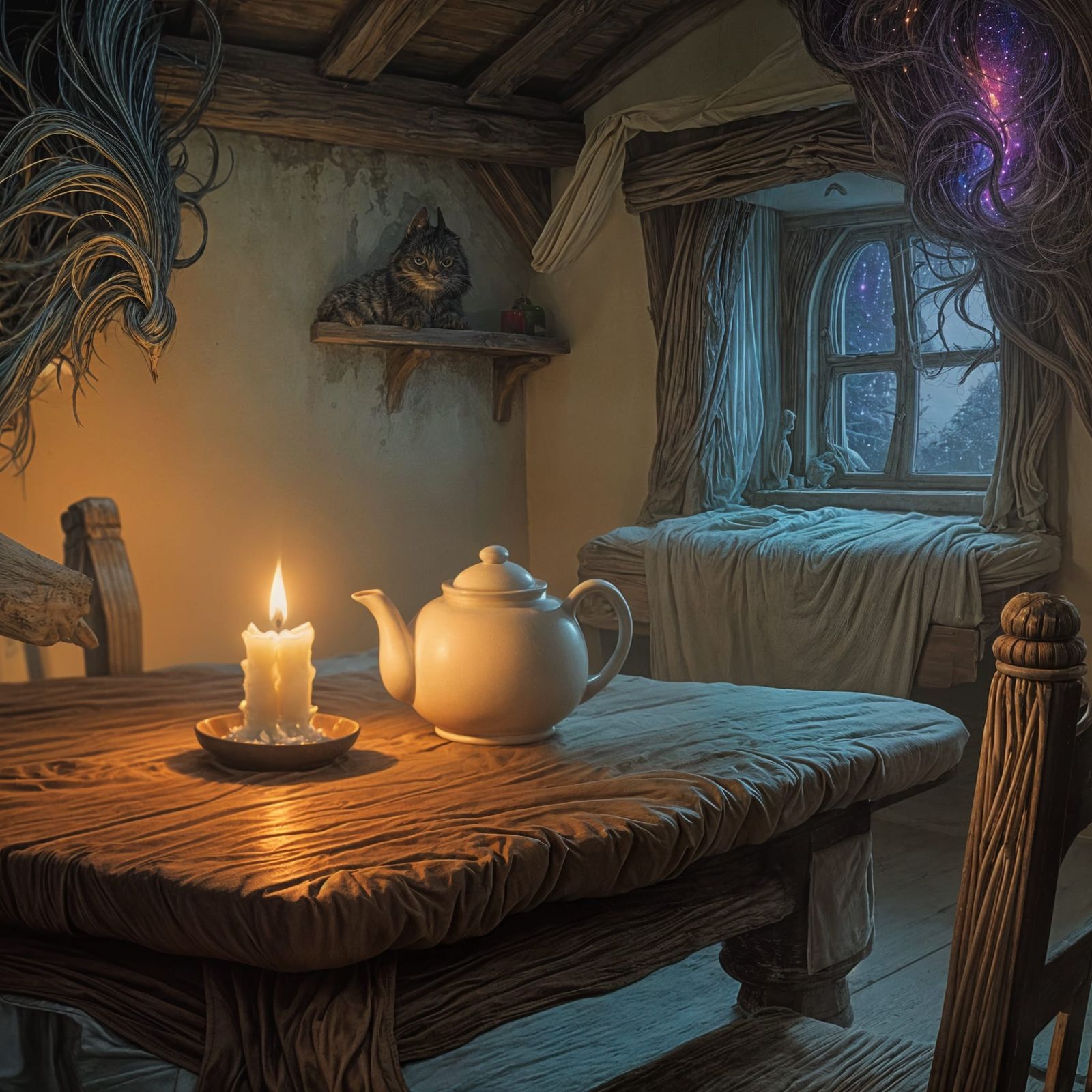 Fantasy Teapot Glows by Candlelight