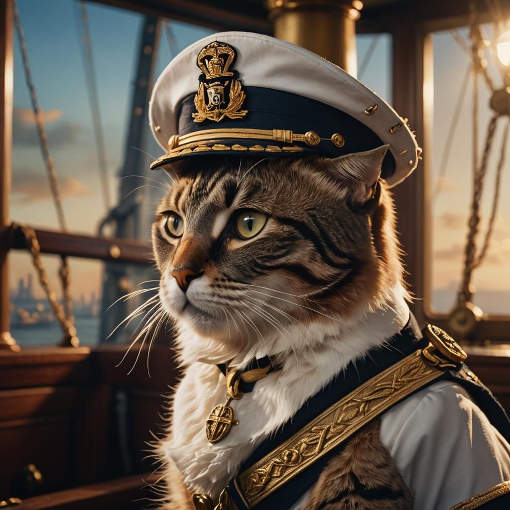 Cat Captain on the Titanic: Historical Film Still