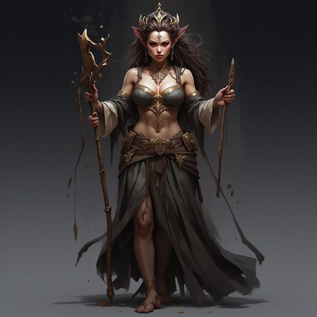 Enchanting Witch Portrait in Detailed Style