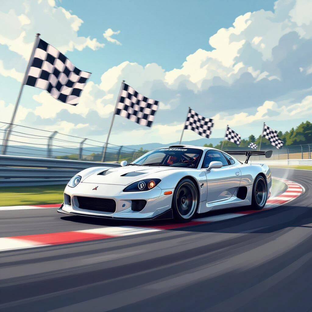 Mitsubishi FTO Races On Track in Futuristic Style