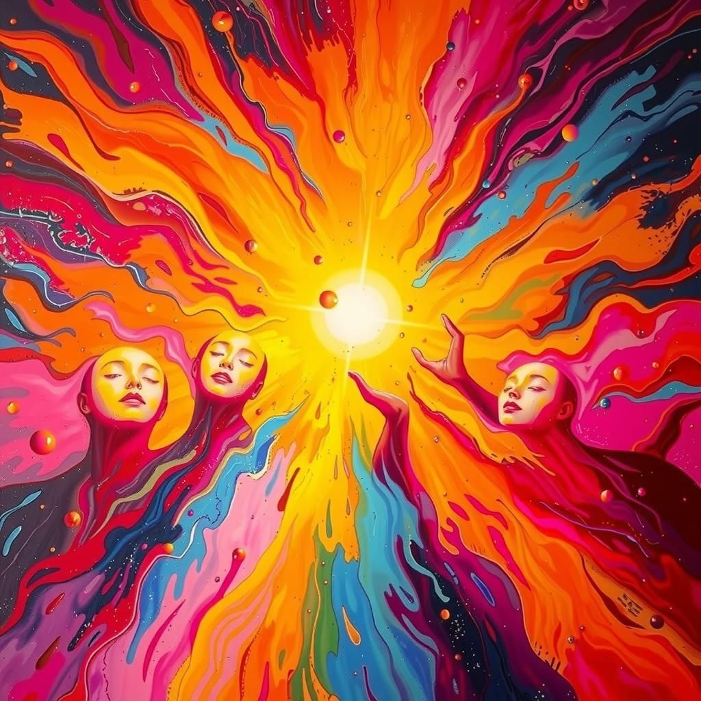 Ethereal Being Radiating Luminescence in Abstract Style