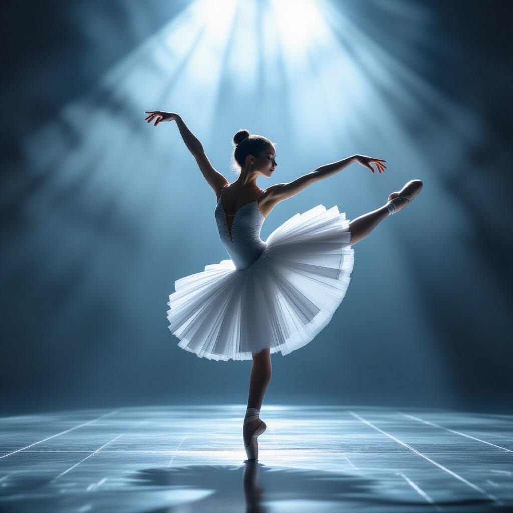 Graceful Ballerina in Dramatic Cinematic Lighting