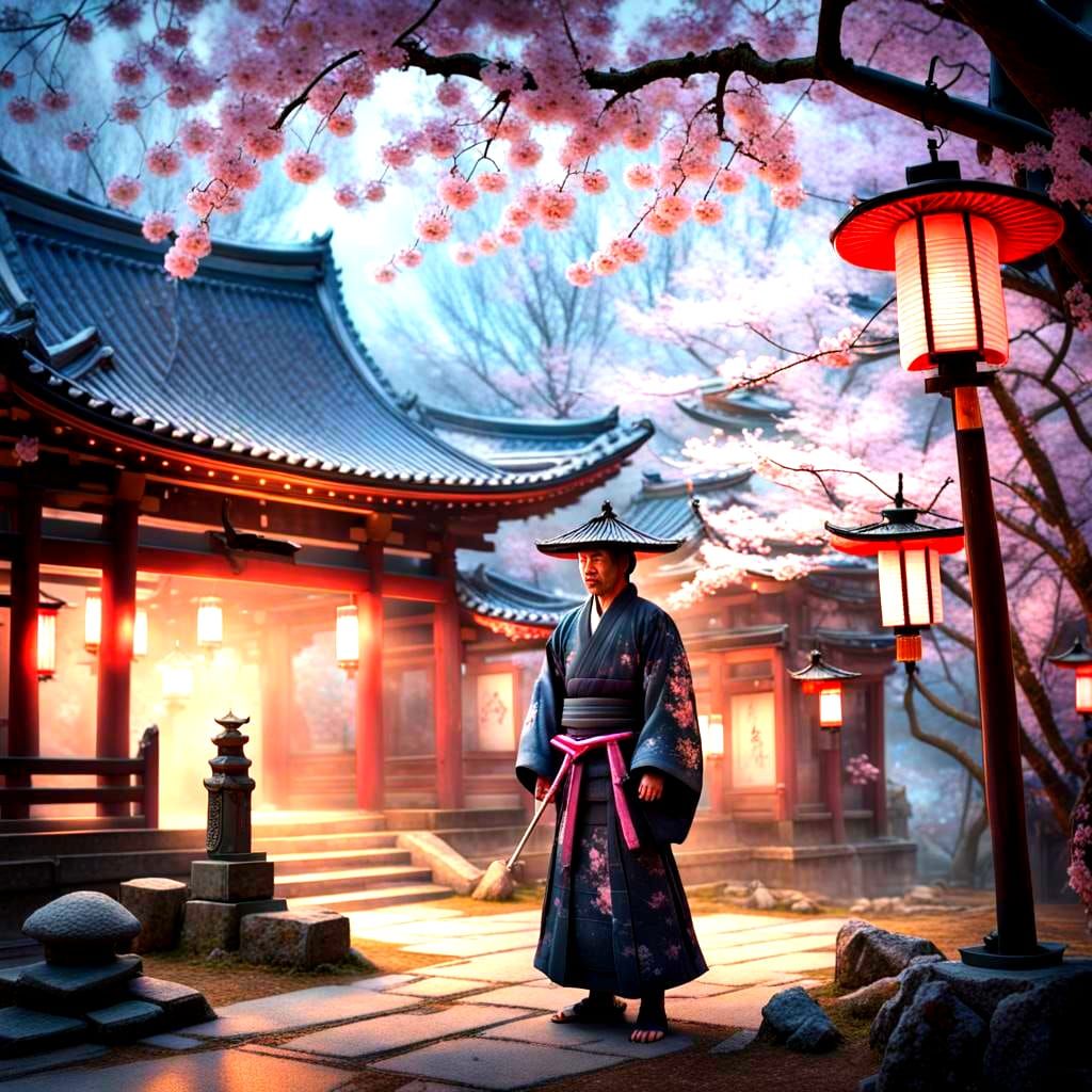 Samurai Ghost Visits Family at Night