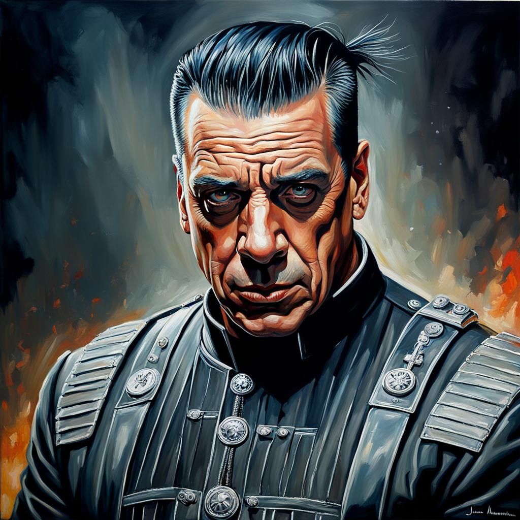 Till Lindemann Portrait in Oil, Gurney Style