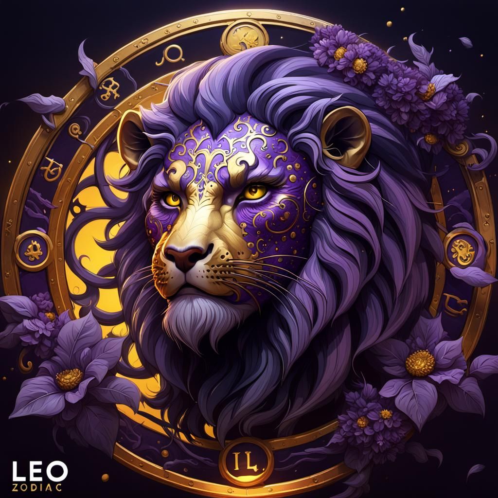 Dark Fantasy Leo Zodiac Art in 8K Resolution