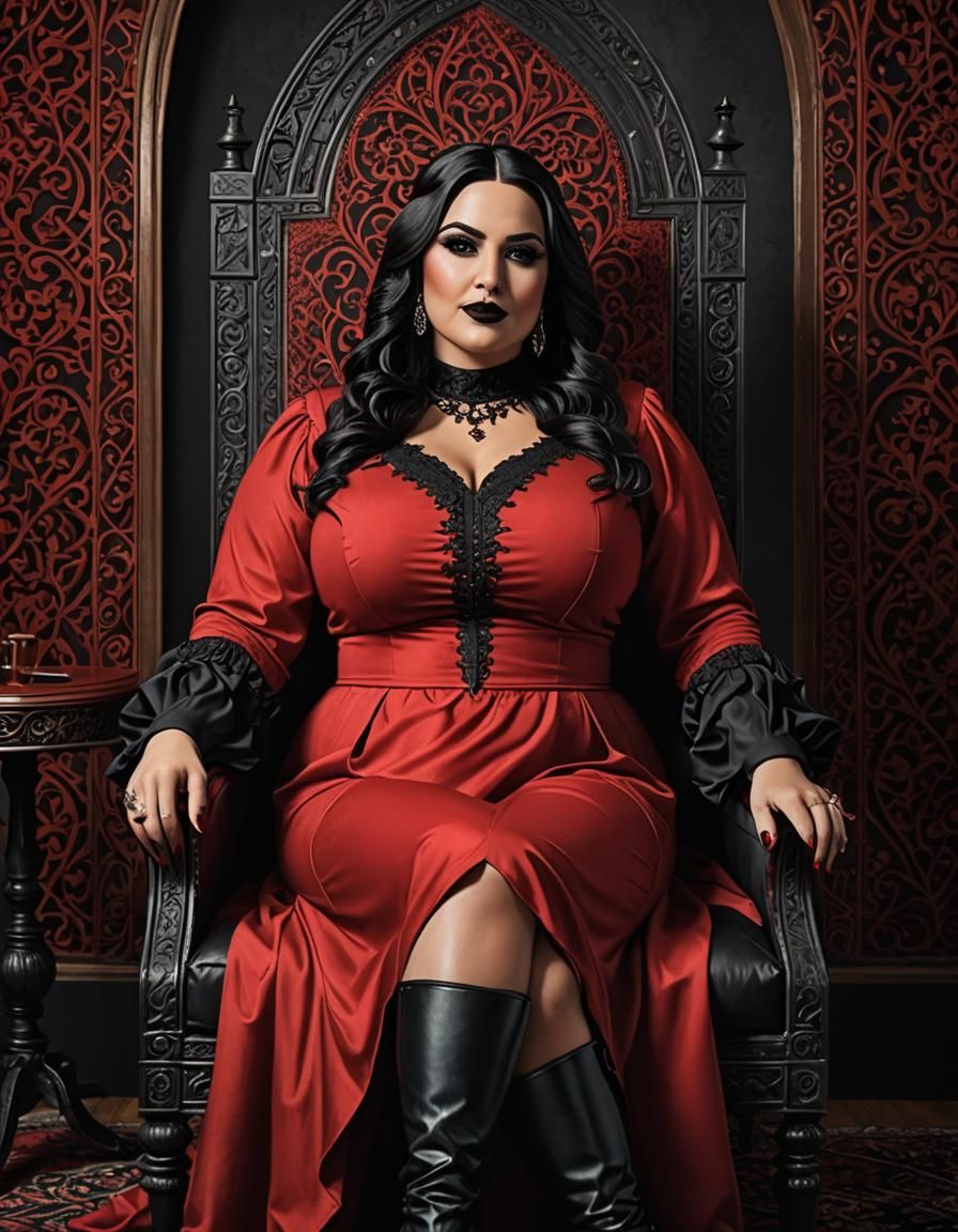 Gothic Middle Eastern Woman Portrait in Pop Art Style