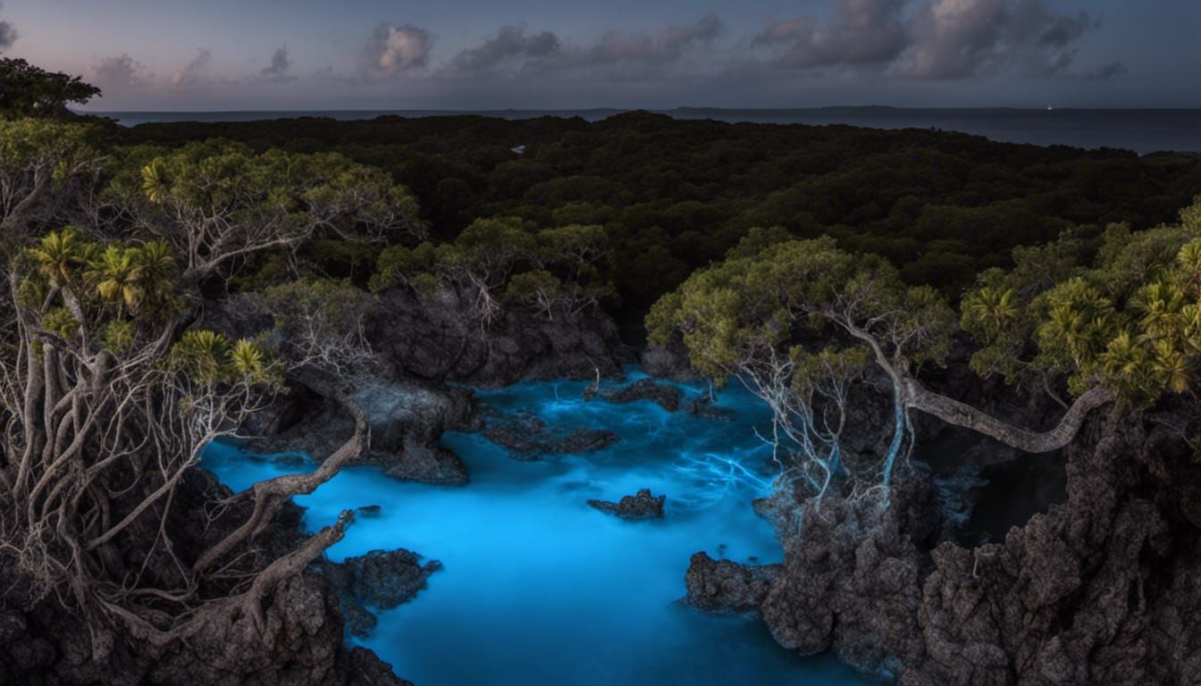 Bioluminescent Bay at Night in Puerto Rico