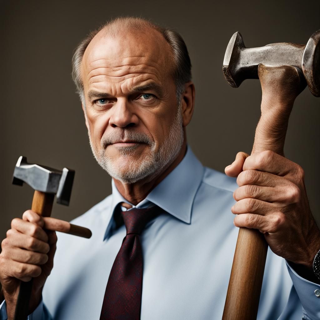 Kelsey Grammar Portrait with Hammer, Professional Photograph...