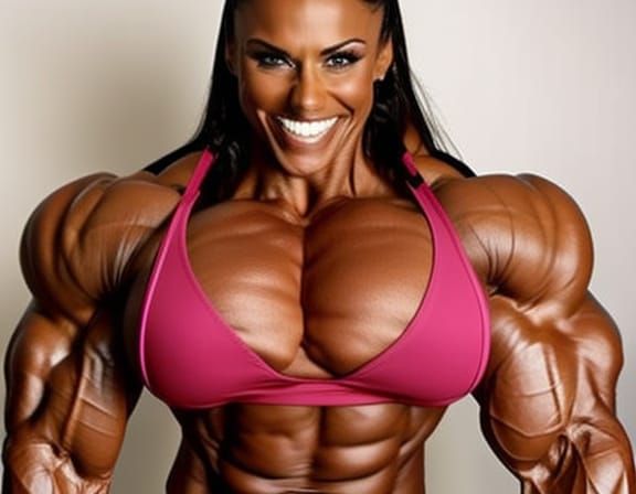 Mega Muscular Bodybuilder Mom with Ripped Physique