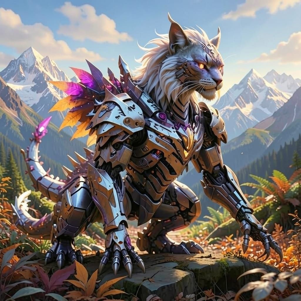 Cyberpunk Gundam Mecha Soldier in Battle Stance