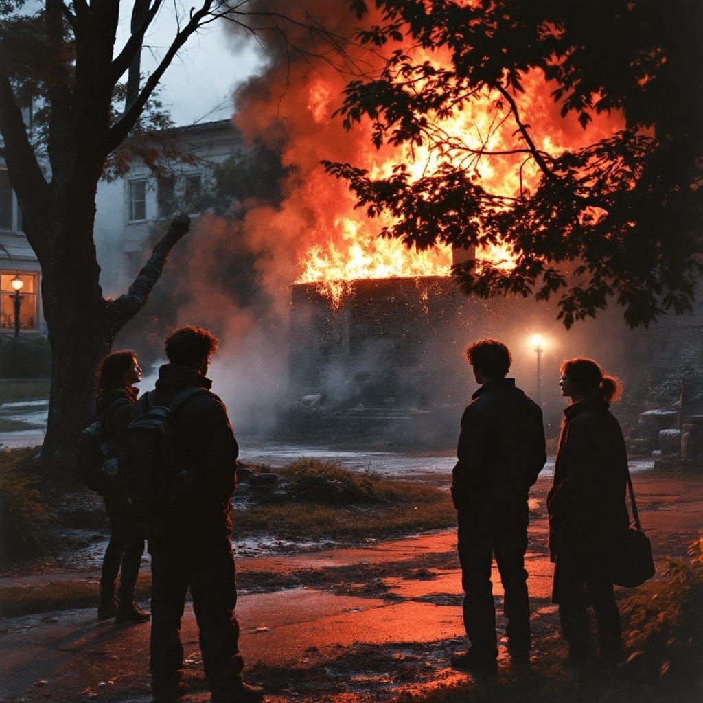 College Students Talking on Campus in 1987
