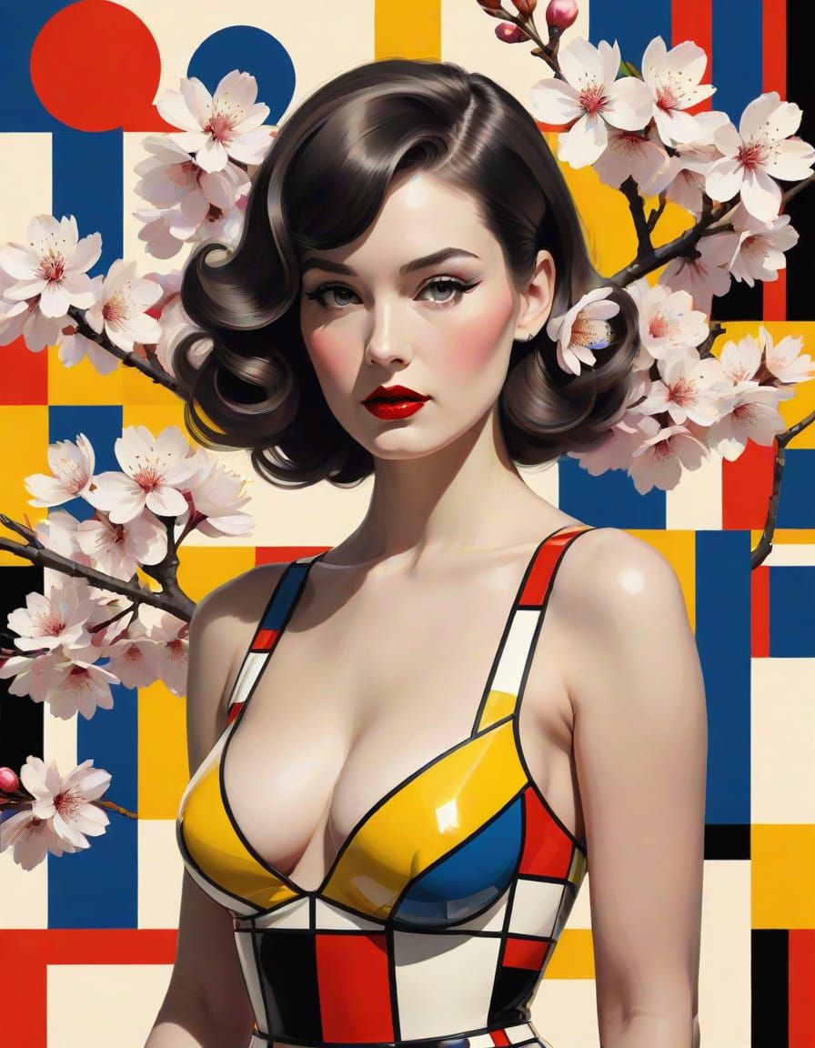 ASCII Art Overlay of Abstract Geometric Figure