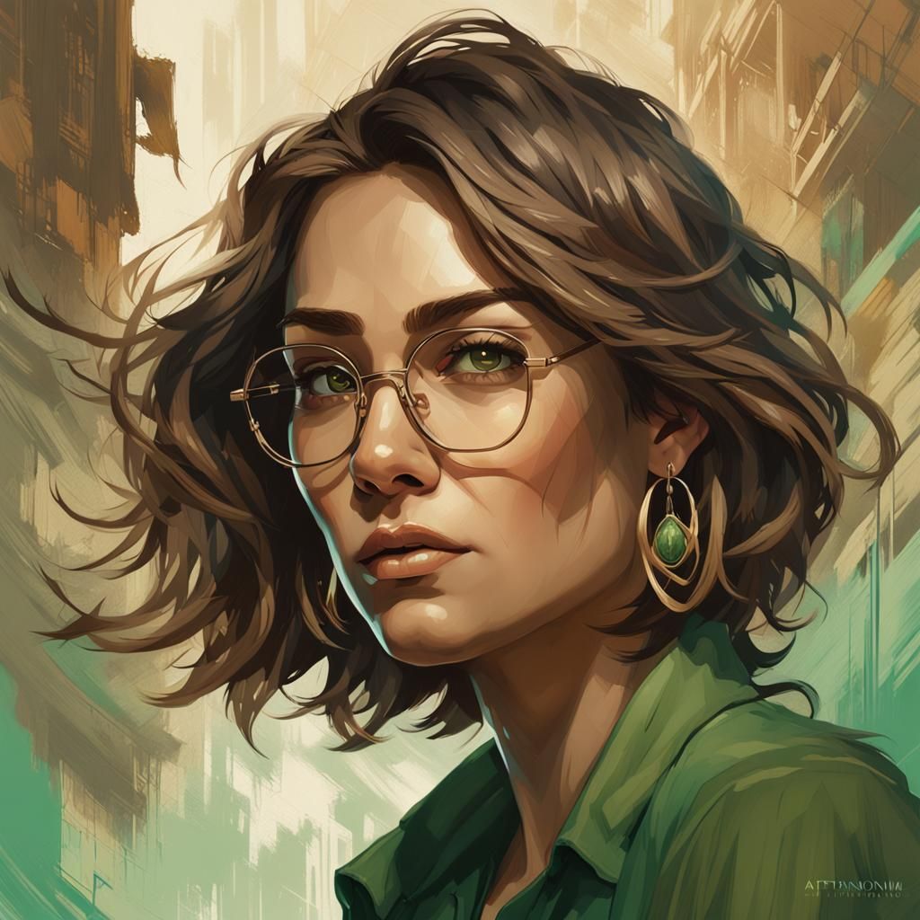 Soulful Brunette Portrait in Hyperdetailed Digital Art Style