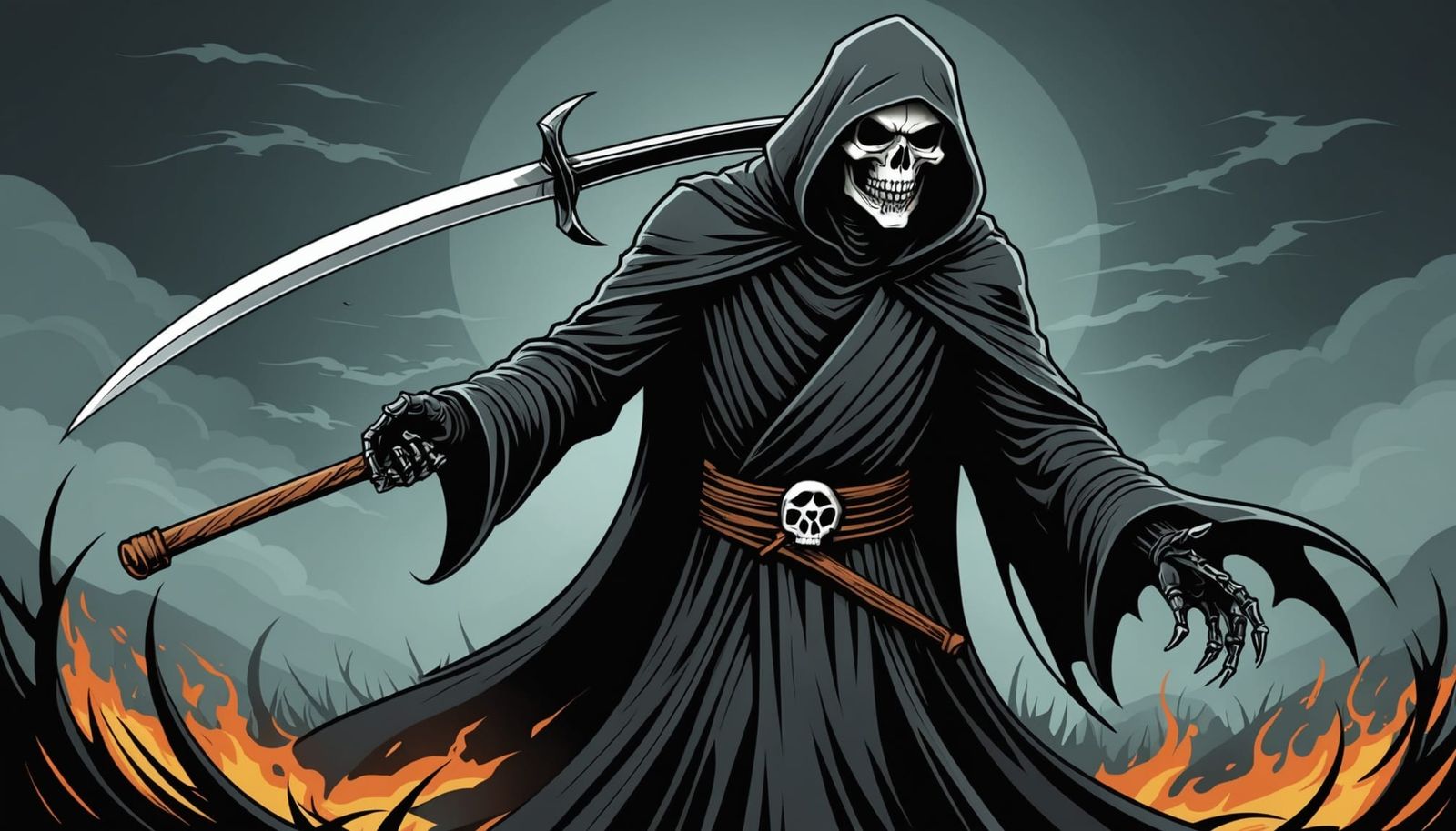 Stylized Grim Reaper Figure, AI Generated Image