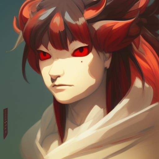 Eldritch Inuyasha Portrait in Hyperdetailed Style