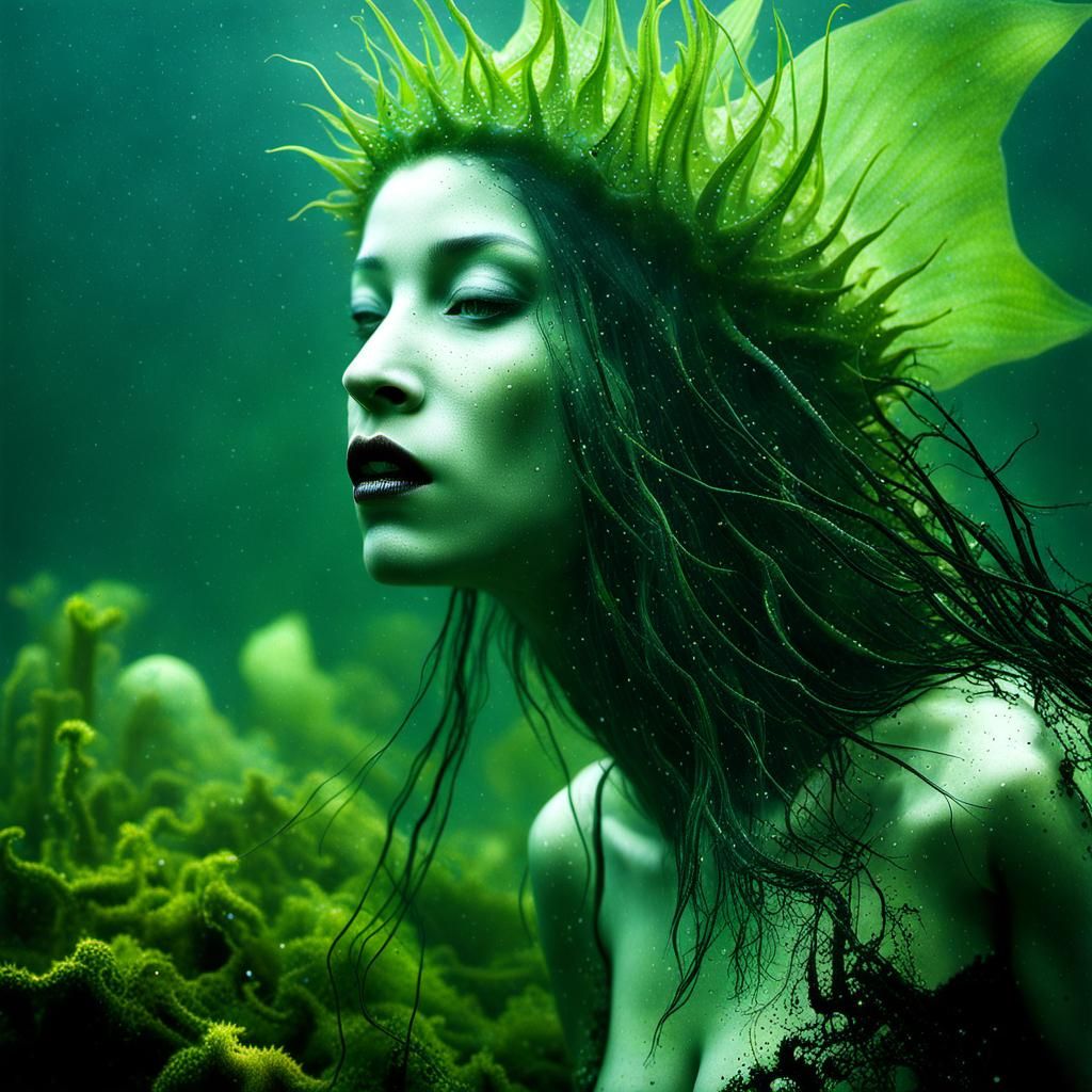 Macrophotograph Tragic Mermaid on Venus-Flytrap