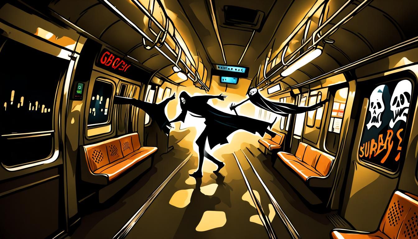Subway Dance: Man and the Grim Reaper